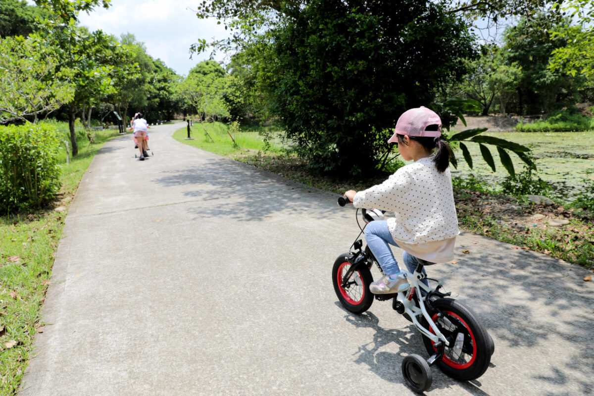 桃園大溪親子一日遊 大漢溪自行車道騎腳踏車遊山豬湖生態親水園區,大溪老街吃美食 中庄吊橋.月眉人工溼地.中庄調整池.中庄景觀土丘(共融遊具).瑞興濕地 - 奇奇一起玩樂趣